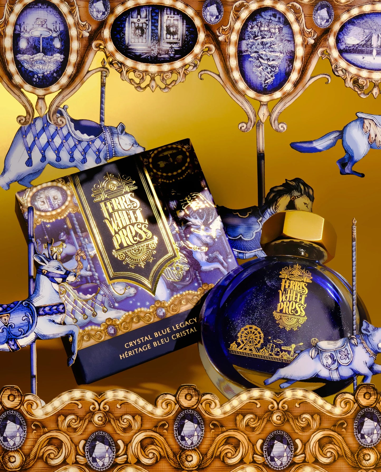 フェリスホイールプレス Frosted Carnival Collection 38mlインク クリスタルブルーレガシー ラメ入