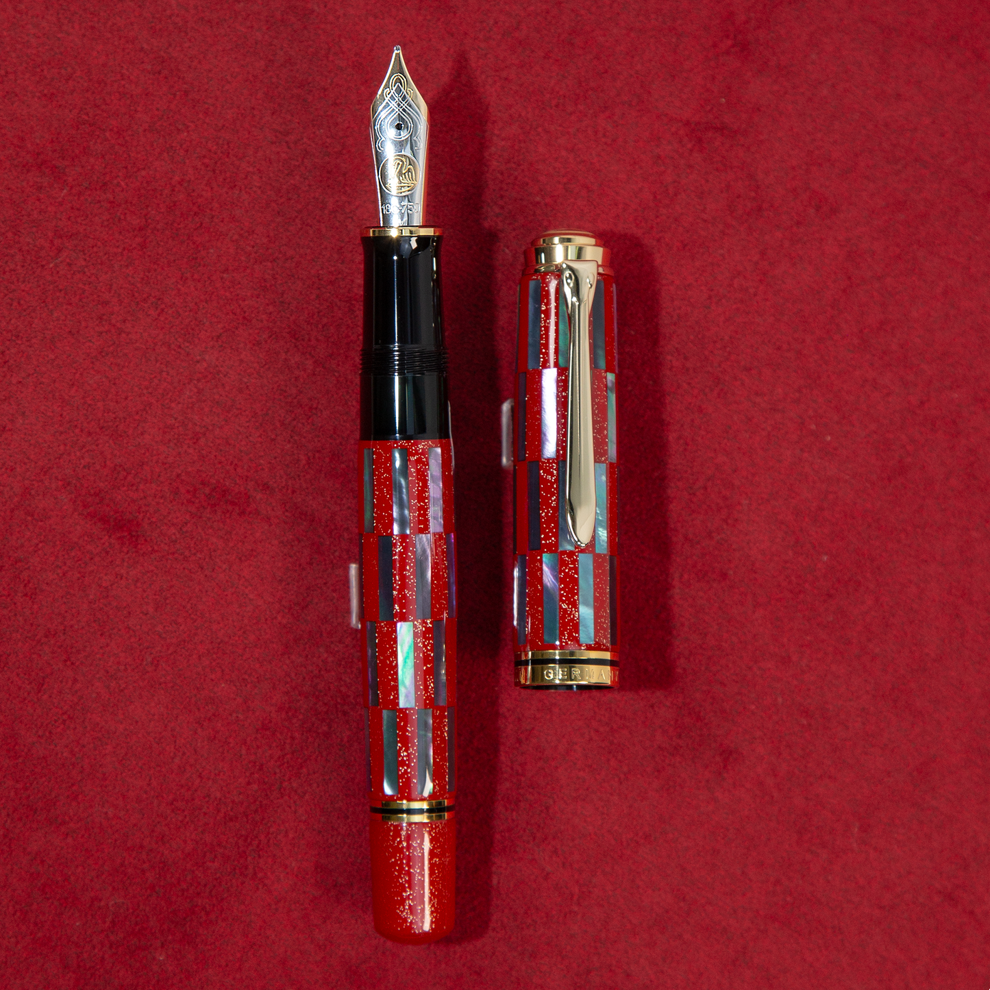 Pelikan ペリカン 限定品 螺鈿万年筆 M1000 市松