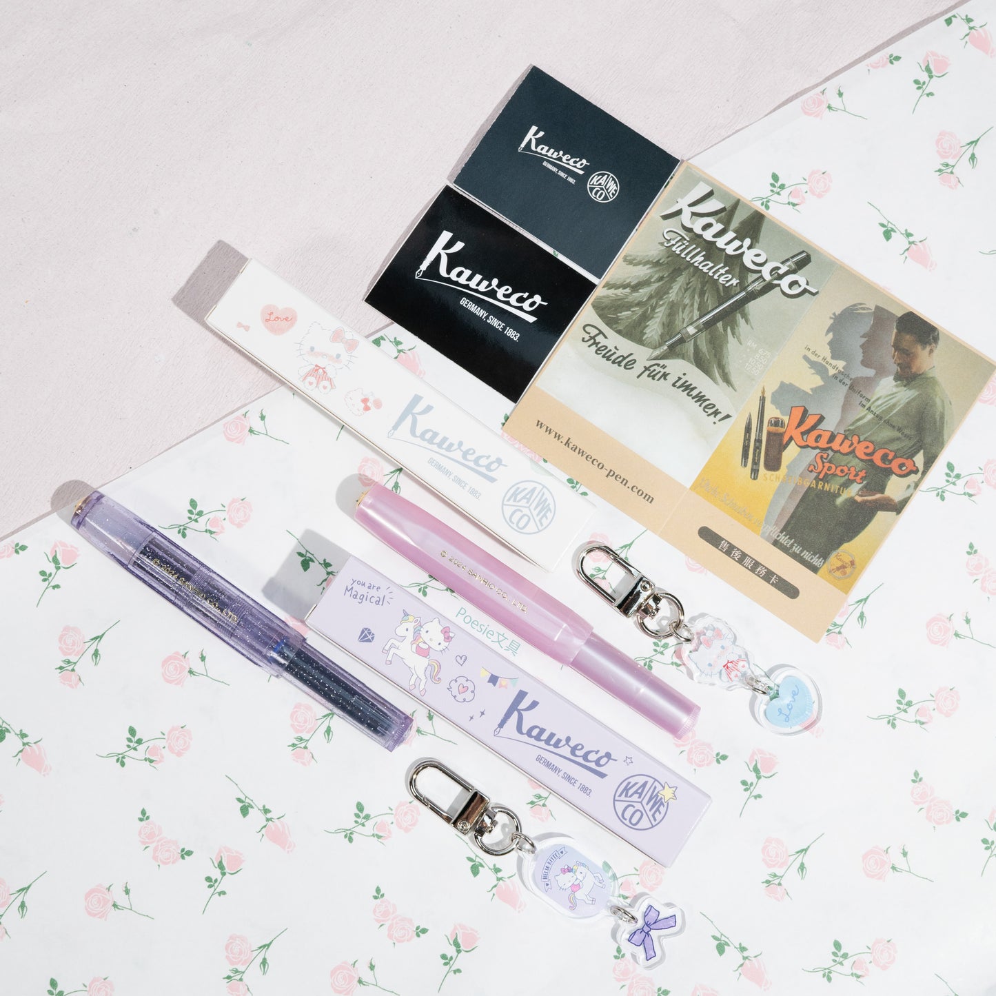 Kaweco X ハローキティ クラシックスポーツ 万年筆 ムーンリットピンク/スターダストバイオレット 逆輸入品