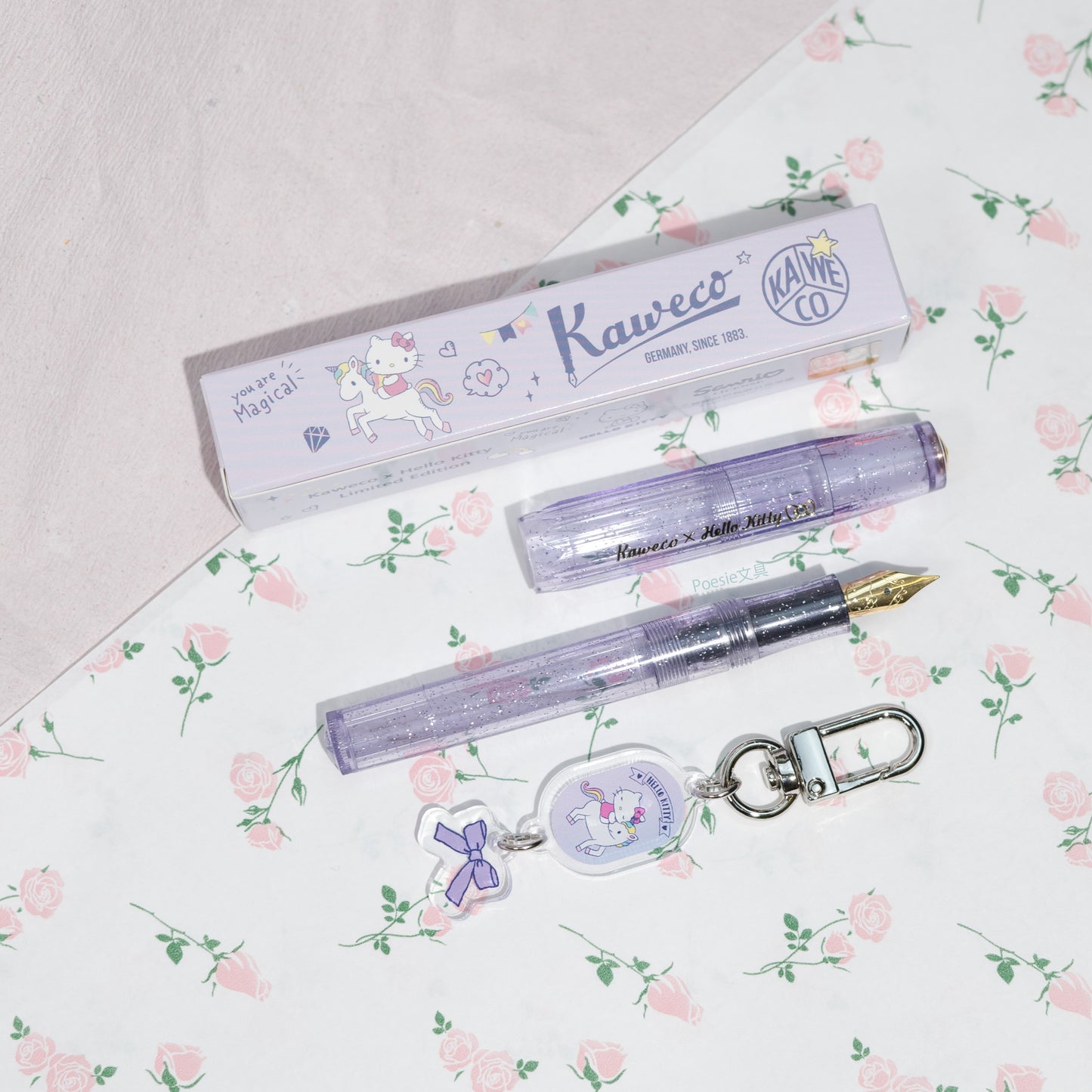 Kaweco X ハローキティ クラシックスポーツ 万年筆 ムーンリットピンク/スターダストバイオレット 逆輸入品