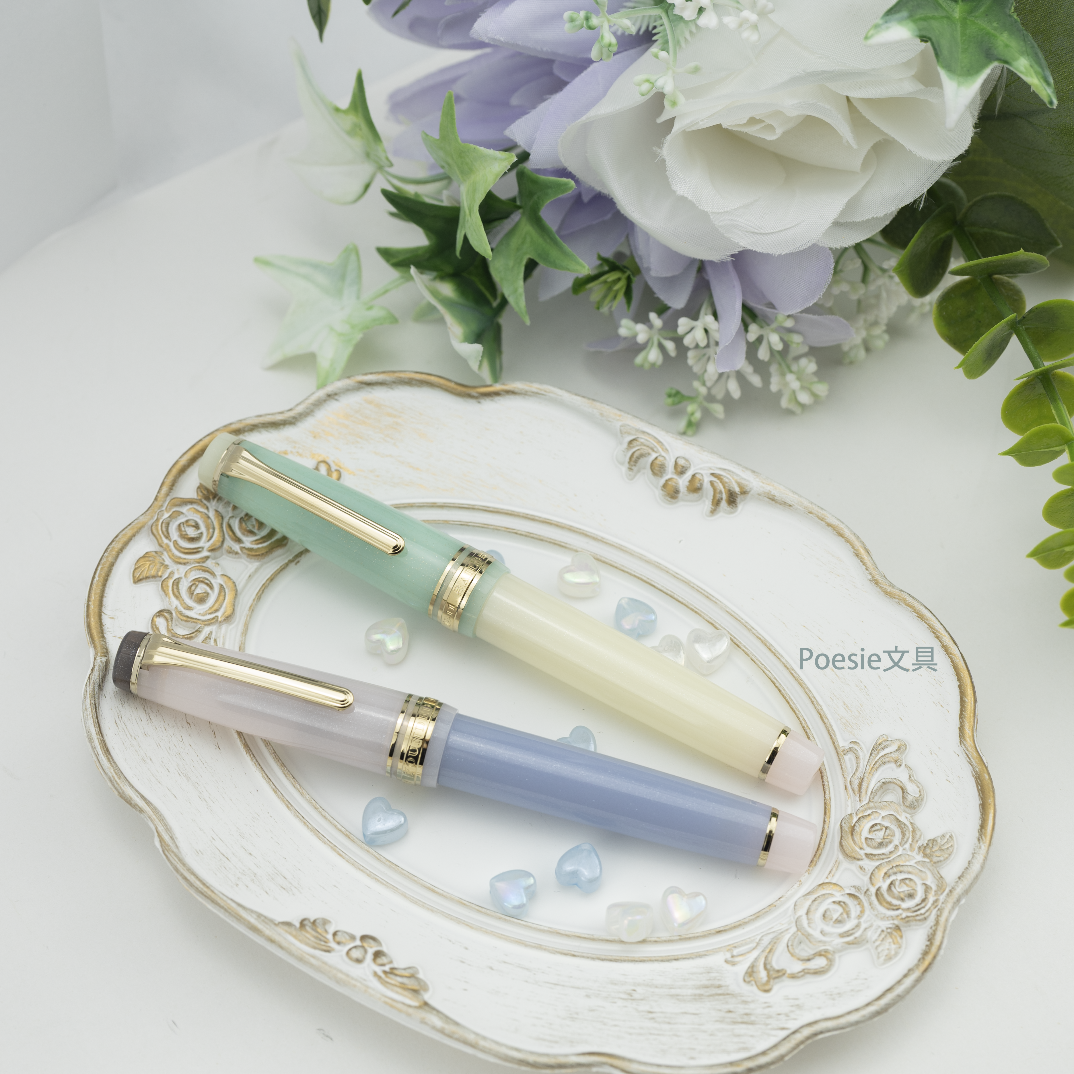 新品 Poesie セーラー 万年筆 マーメイドねこ 18金 MF nib カテゴリー