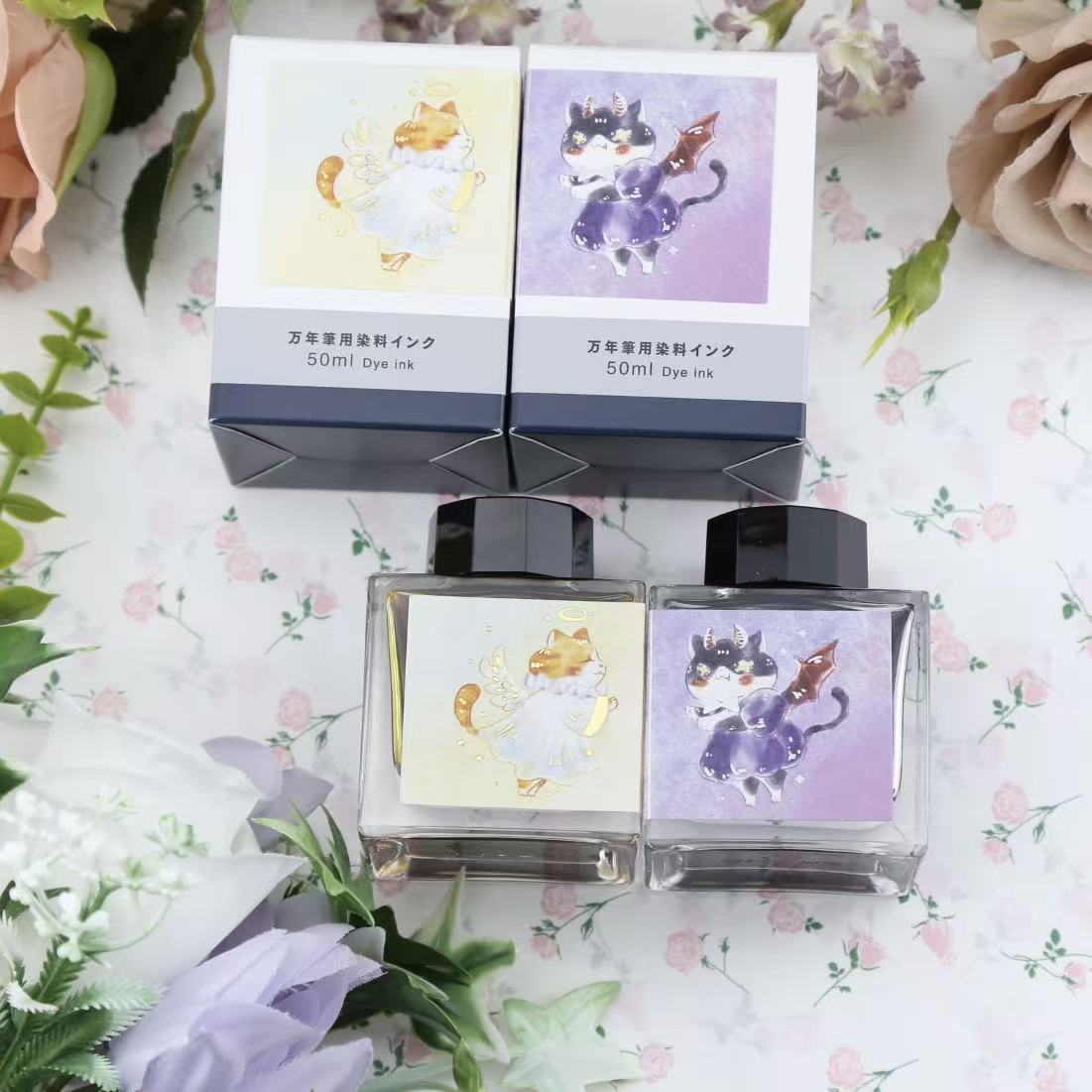 「天使の猫」＆「悪魔の猫」Poesieオリジナル ボトルインク 50ml　