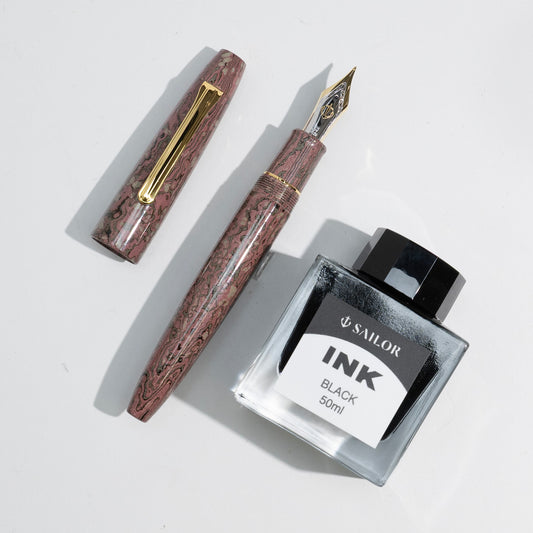SAILOR セーラー万年筆　長刀研ぎエボナイト万年筆 梅咲